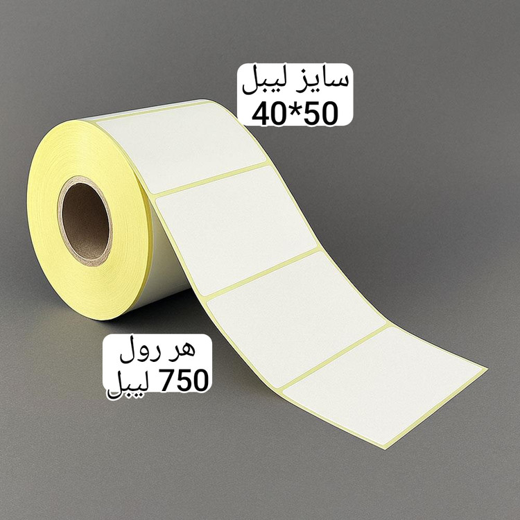 رول لیبل پرینتر خام 40×50 میلی متر هانسول 750 لیبل